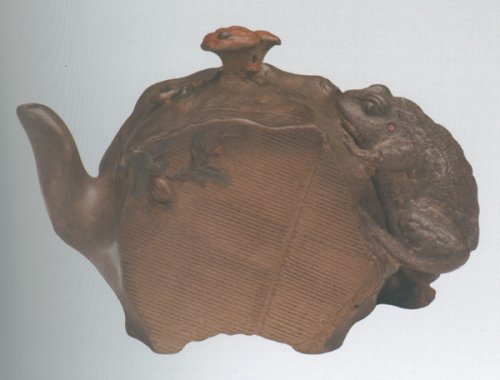史银之紫砂壶 灵芝蛤蟆 