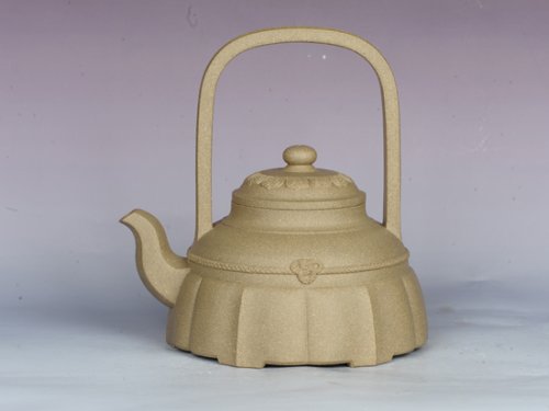 吴建军紫砂壶 裙花提梁 