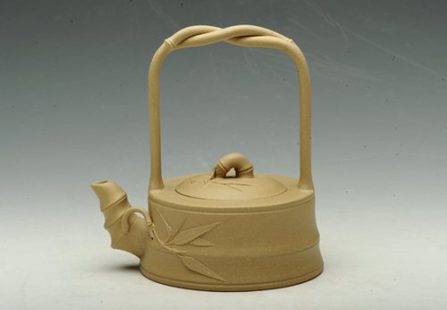 刘方紫砂壶 竹节提梁 