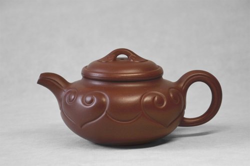 张红华紫砂壶 仿古如意壶 