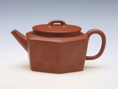 卢伟强紫砂壶 六方玲珑 