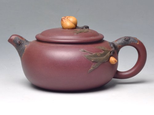 王福新紫砂壶 寿桃（底槽青）全手... 