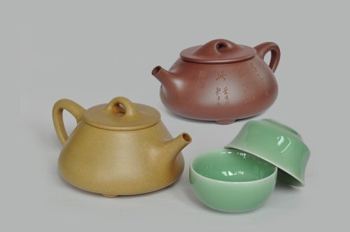 许亚均紫砂壶 满瓢、平盖石瓢 