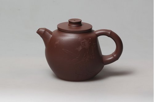 顾建芬紫砂壶 高竹节 