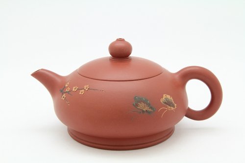 吴菊凤紫砂壶 蝶花 300cc 清水泥 