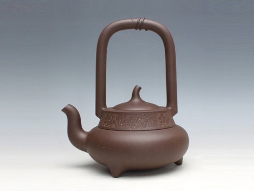 赵阳紫砂壶 北瓜提梁 