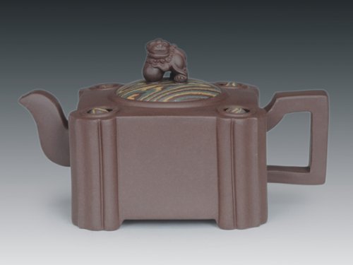 罗有财紫砂壶 貔貅四方 