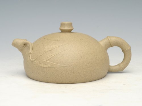 邹健紫砂壶 半月竹节 