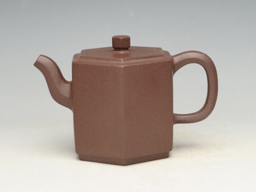 吴玉群紫砂壶 高六方 