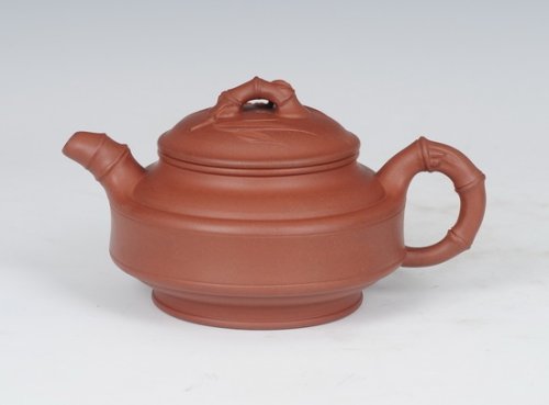 朱陶军紫砂壶 双线竹鼓 