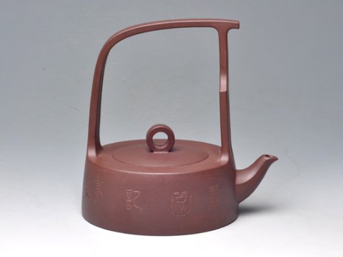 范育君紫砂壶 鹧鸪提梁  紫泥  400cc 