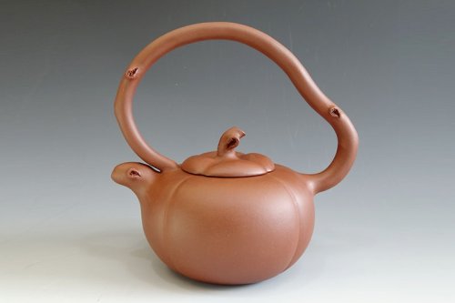 徐益勤紫砂壶 柿子提梁 