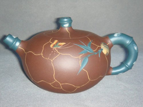 尹盘军紫砂壶 笠竹壶 