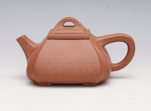 陆仕兴紫砂壶 四方抽角 