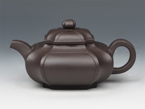 董建忠紫砂壶 四方抽角 