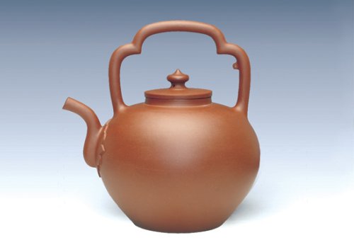 王玮紫砂壶 吴经提梁 