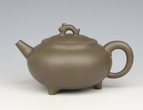 鲍玉美紫砂壶 三足龙壶  