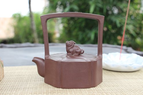 刘根林紫砂壶 吉祥如意提梁 