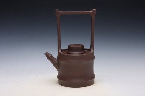 蒋晓光紫砂壶 竹筒提梁 