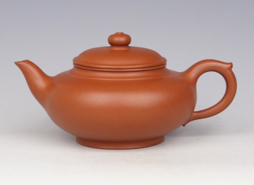 张建彬紫砂壶 朱泥笑樱壶 
