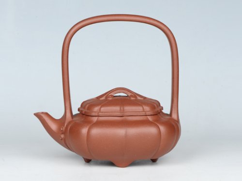 吴建荣紫砂壶 如意提梁 