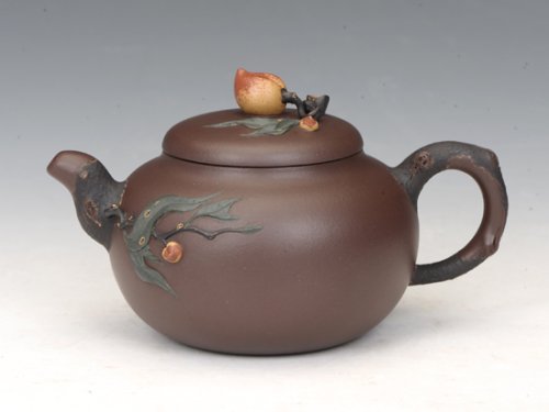 李军紫砂壶 桃子 