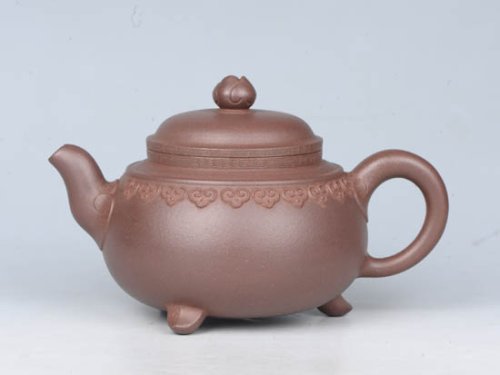 周庚大紫砂壶 云肩如意 