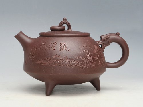 浦兮凤紫砂壶 环龙三足 家藏老紫... 