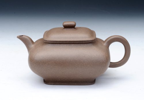 蒋方良紫砂壶 四方虚扁壶 