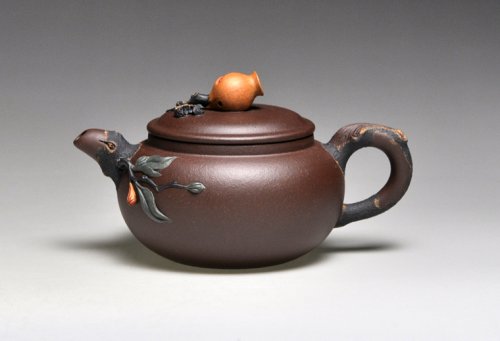 吴建平紫砂壶 《石榴》泥料：紫泥  容量：200cc 