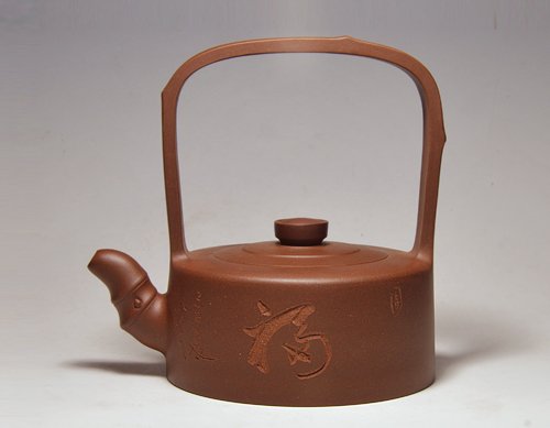 席志紫砂壶 山水提梁 