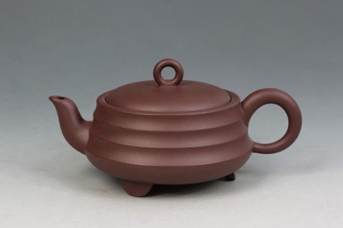 程曙紫砂壶 竹根三足壶 