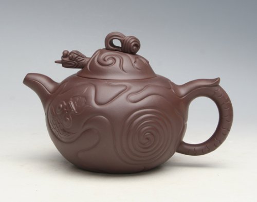尹红英紫砂壶 鱼化龙 