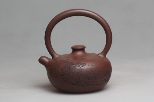 杨光树紫砂壶 山水提梁 