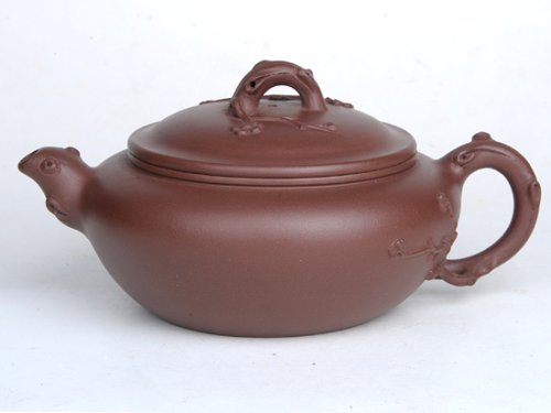 陈珍华紫砂壶 园梅  容量：350CC  泥料：拼紫泥 