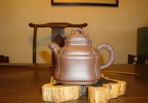 汪晖紫砂壶 四方竹鼎 