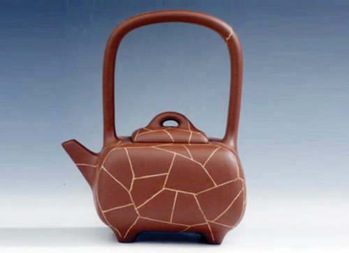 陈正初紫砂壶 冰纹提梁 360CC 