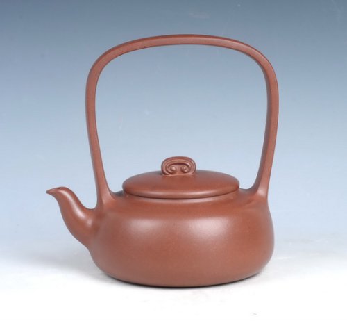 姚志彬紫砂壶 碧玉提梁 