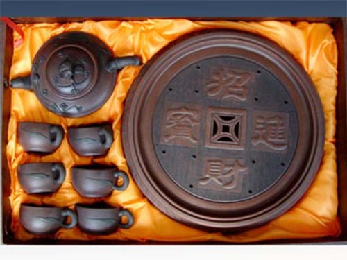 余中南紫砂壶 招财进宝茶海 