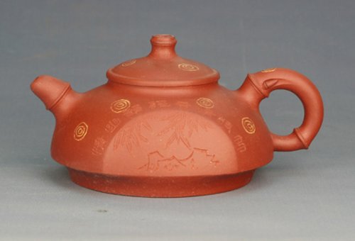 强建红紫砂壶 富贵竹 