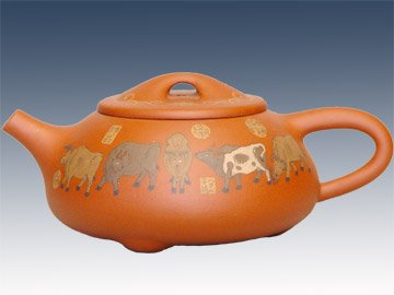 佘蓉芬紫砂壶 五牛图 