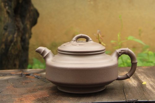 吴群祥紫砂壶 双线竹鼓 