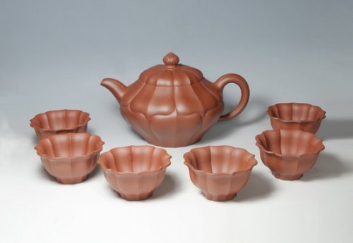 周忠兴紫砂壶 合菱套壶 