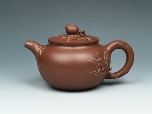 刘亚萍紫砂壶 寿桃壶 
