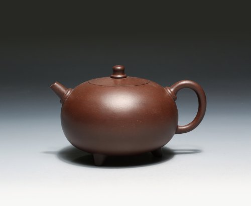 吴奇敏紫砂壶 三足熙圆 