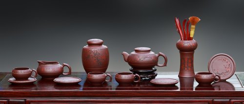 毛国强紫砂壶 暗香浮动十二件套具 