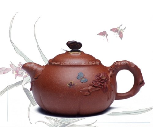 季益顺紫砂壶 富贵天香 