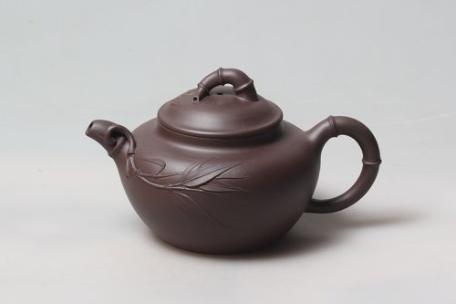 强建红紫砂壶 竹韵 