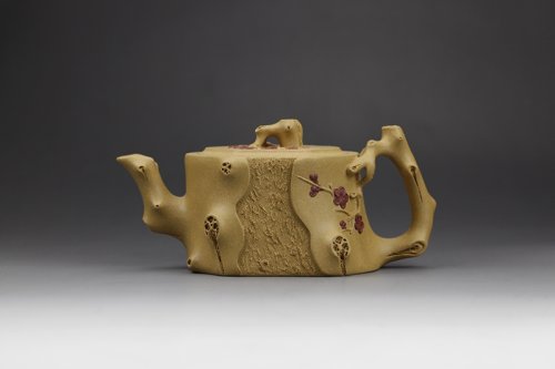 陈建勇紫砂壶 双色梅椿壶（黄龙山原矿段泥） 