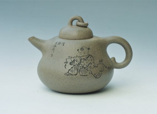 周古梅紫砂壶 葫芦 